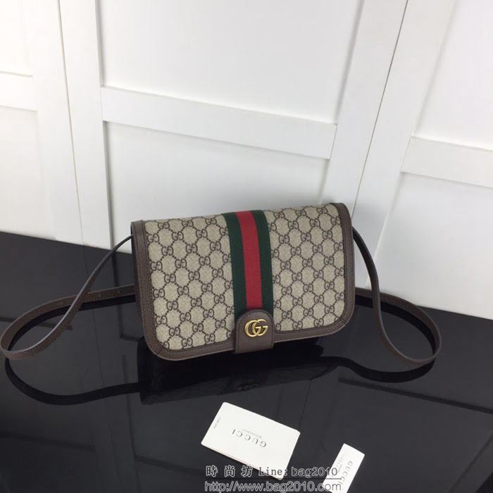 GUCCI古馳 新款 專櫃品質 原單 548304啡Pvc啡皮 單肩斜挎包HY1343